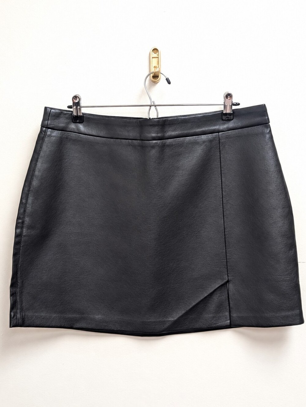 Pink Lily Faux Leather Skirt